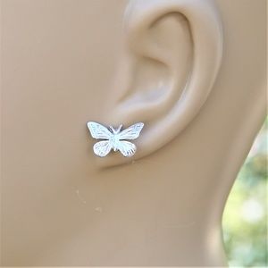 Sterling Silver Butterfly Stud Earrings
